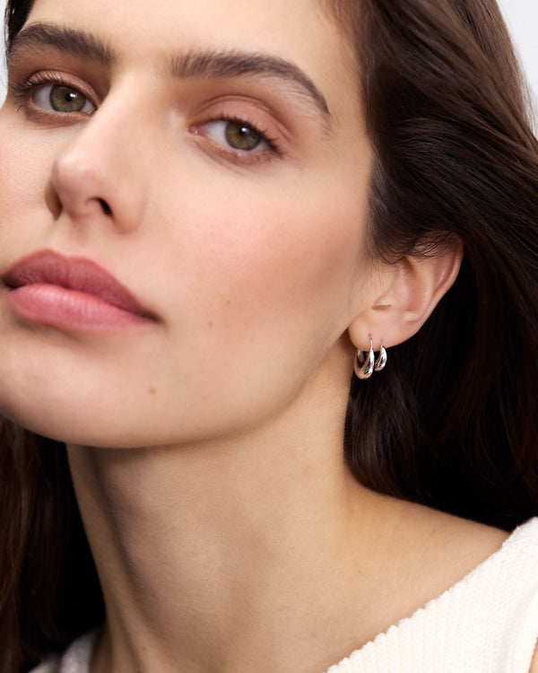 Small 18K White Gold Hoops