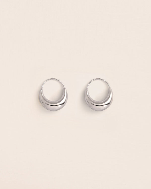 Medium 18K White Gold Hoops
