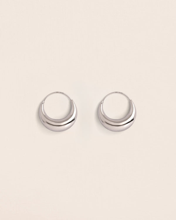 Large 18K White Gold Hoops