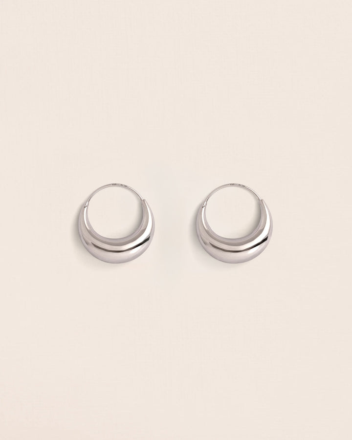 Large 18K White Gold Hoops