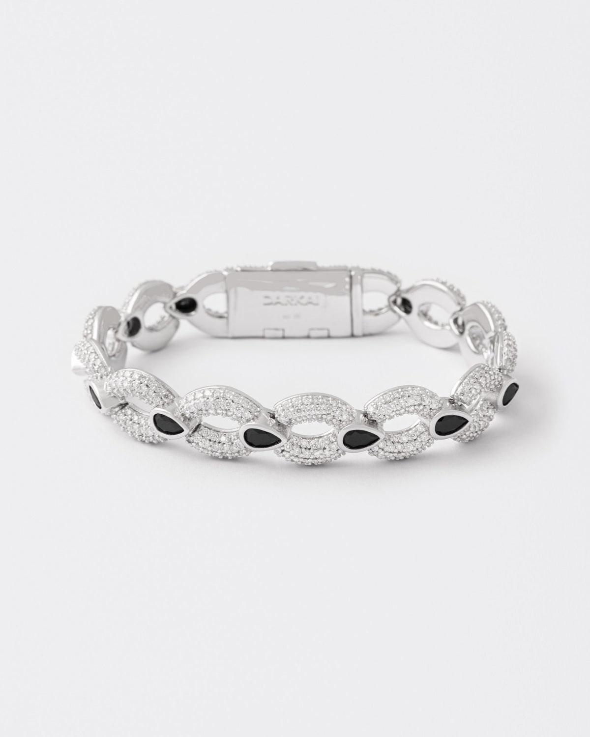 Magnet Rhodium Plated Silver Bracelet w. Moissanite
