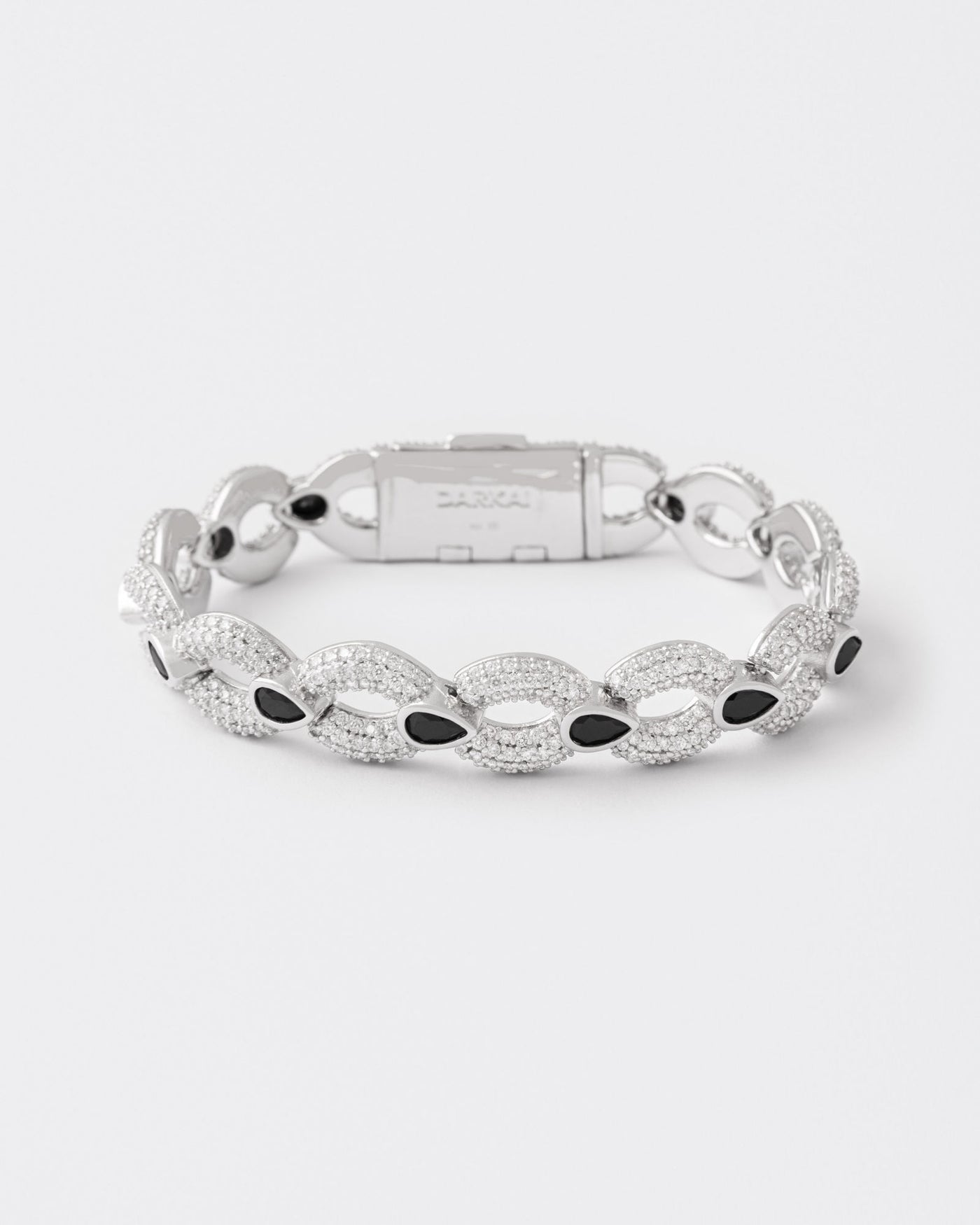 Magnet Rhodium Plated Silver Bracelet w. Moissanite