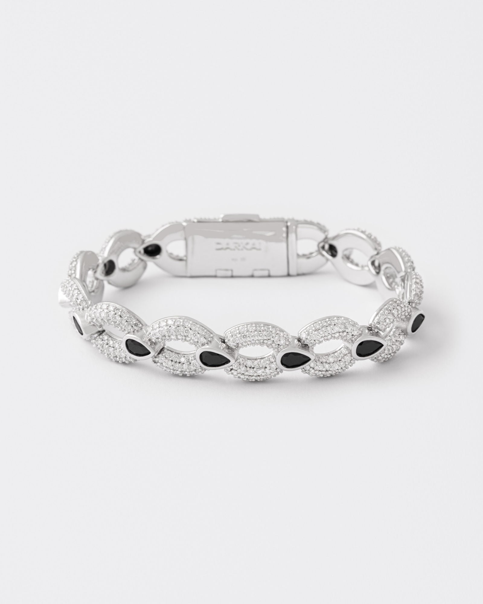 Magnet Rhodium Plated Silver Bracelet w. Moissanite