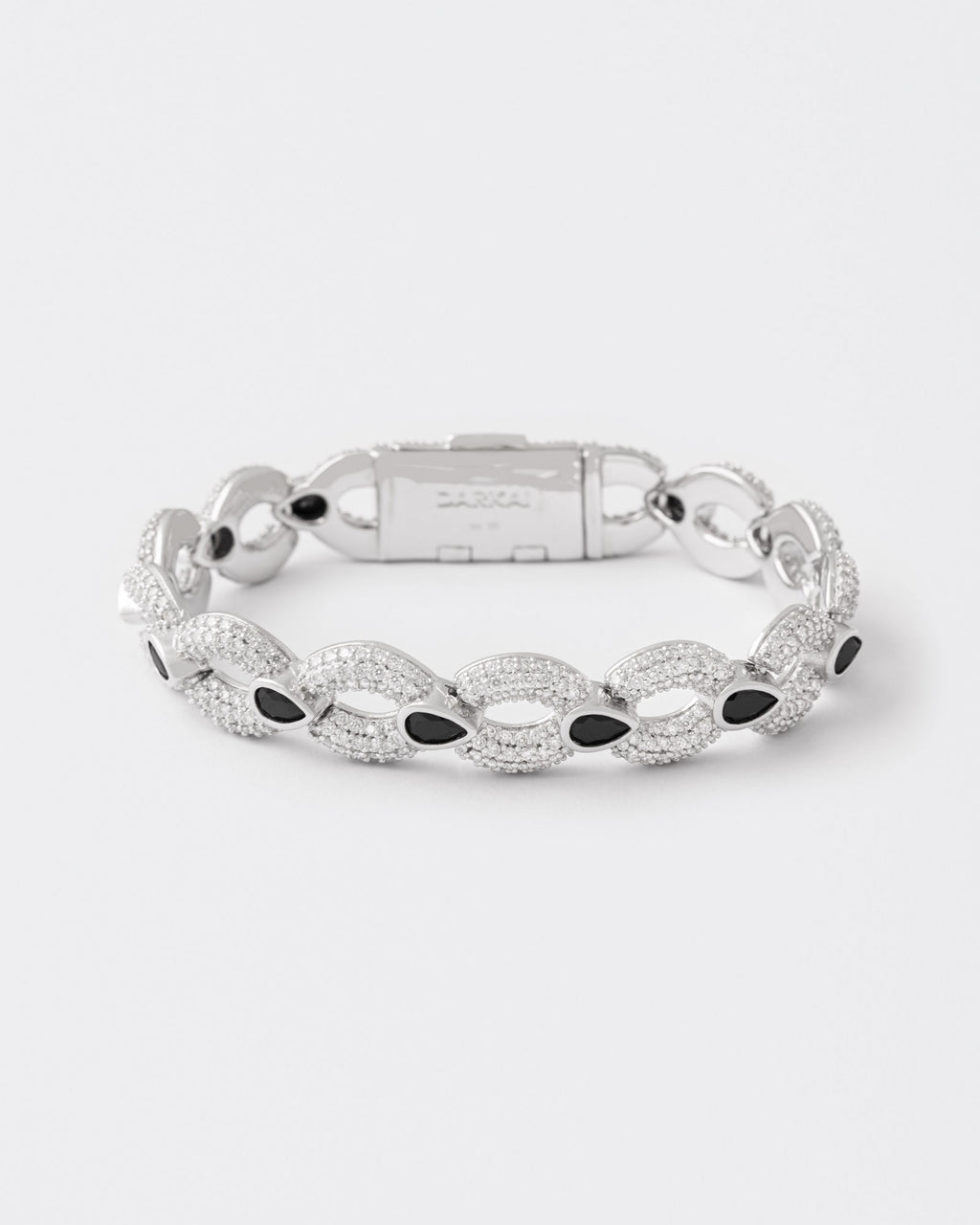 Magnet Rhodium Plated Silver Bracelet w. Moissanite