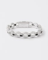 Magnet Rhodium Plated Silver Bracelet w. Moissanite