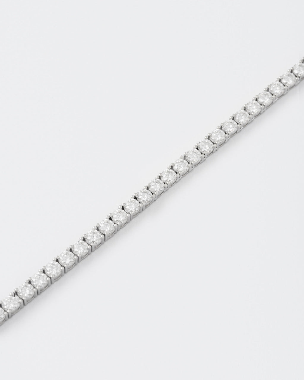 4mm Tennis White Rhodium Plated Bracelet w. Moissanites