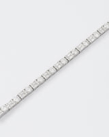 Rail Rhodium Plated Silver Tennis Bracelet w. Moissanites