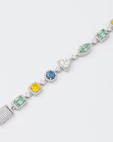 Dopamine Rhodium Plated Silver Bracelet w. Moissanites
