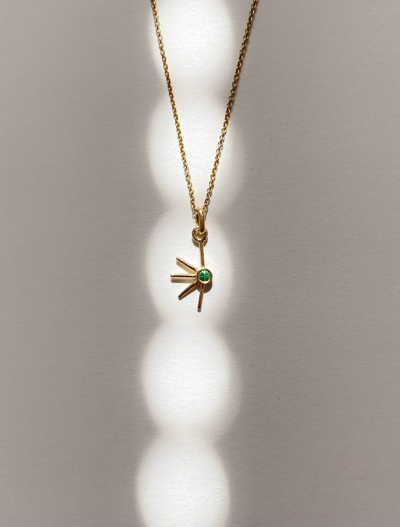 Emma Amulet 18K Fairmined Gold Necklace w. Emerald