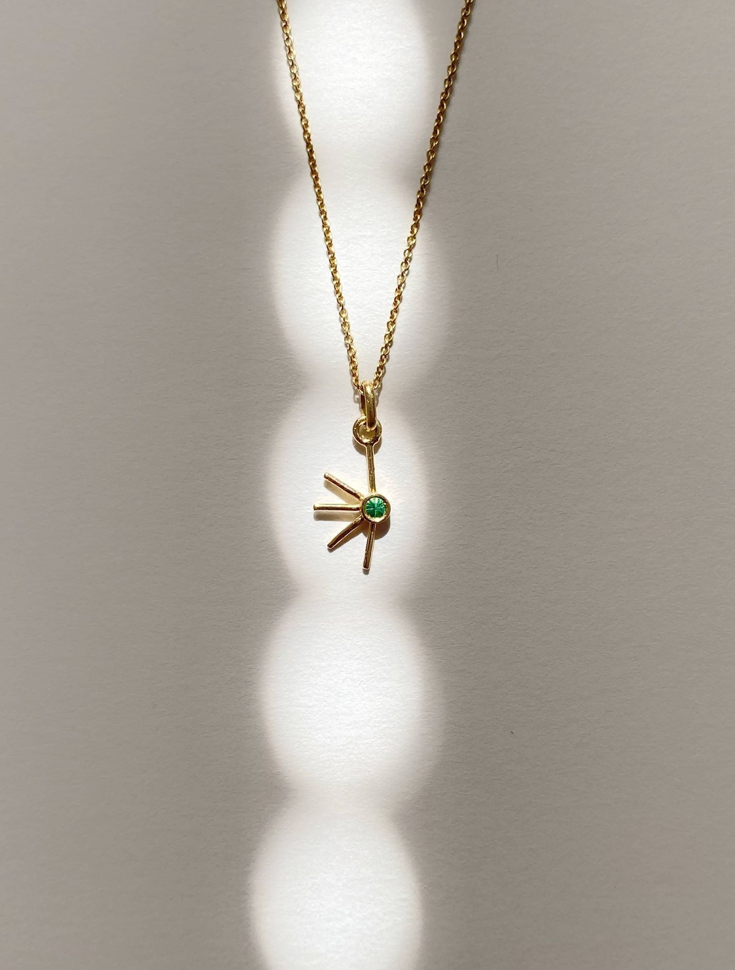 Emma Amulet 18K Fairmined Gold Necklace w. Emerald