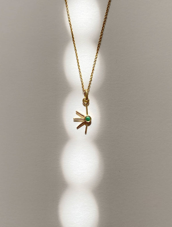 Emma Amulet 18K Fairmined Gold Necklace w. Emerald