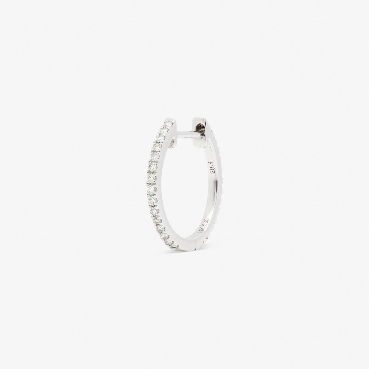 14 mm 14k Whitegold Hoop w. Diamonds