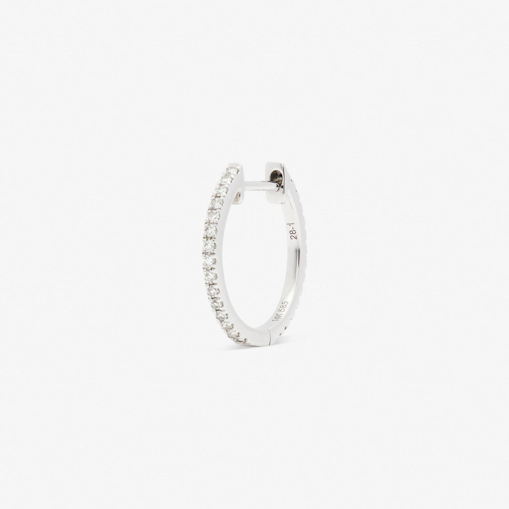 14 mm 14k Hvidguld Hoops m. Diamanter