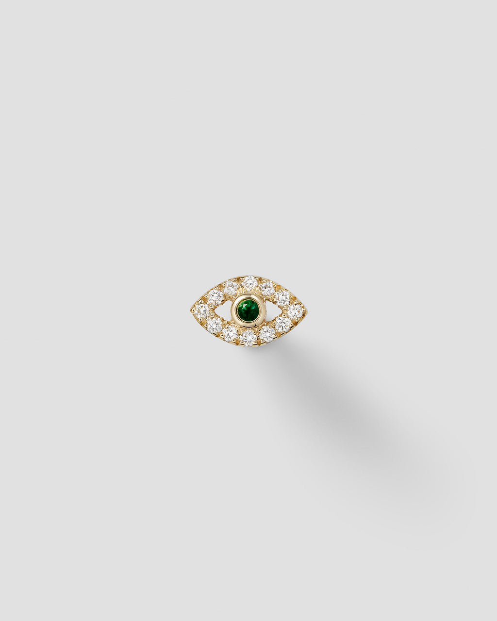Eirene Eye Labret 14k Gold Ear Piercing w. Diamond,Emeralds