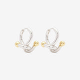 Falcate Rhodium Plated Silver Earrings
