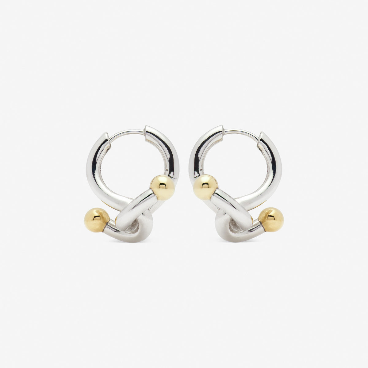 Falcate Rhodium Plated Silver Earrings