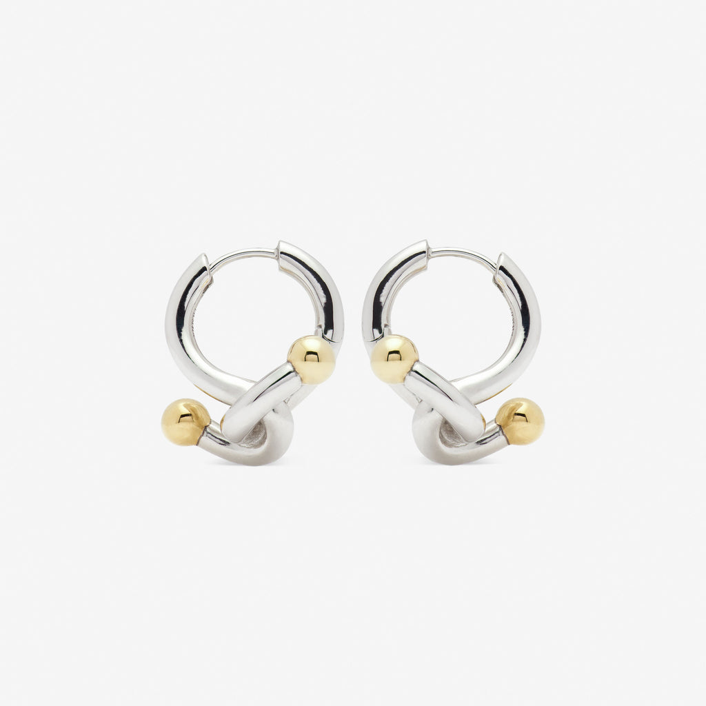 Falcate Rhodium Plated Silver Earrings