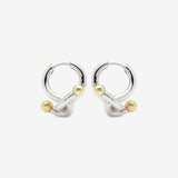 Falcate Rhodium Plated Silver Earrings