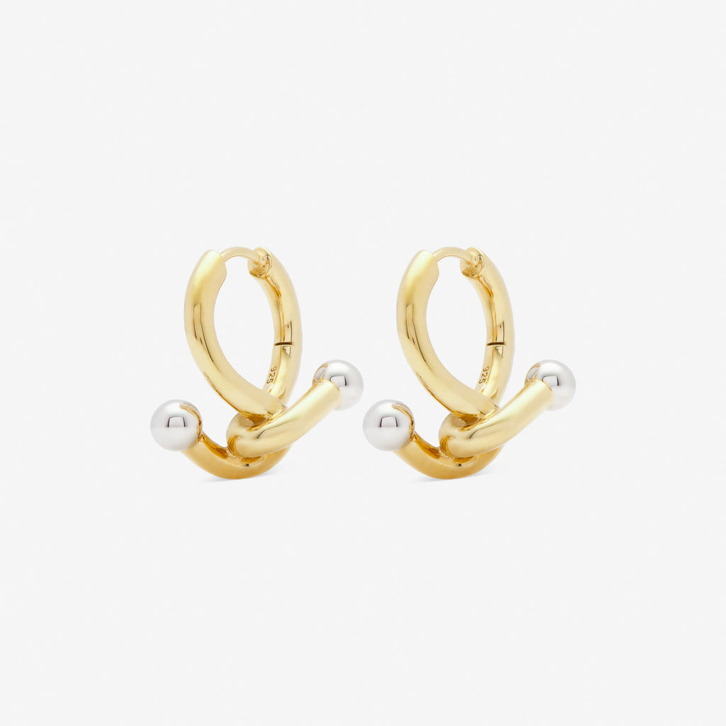 Falcate Vermeil Silver Earrings