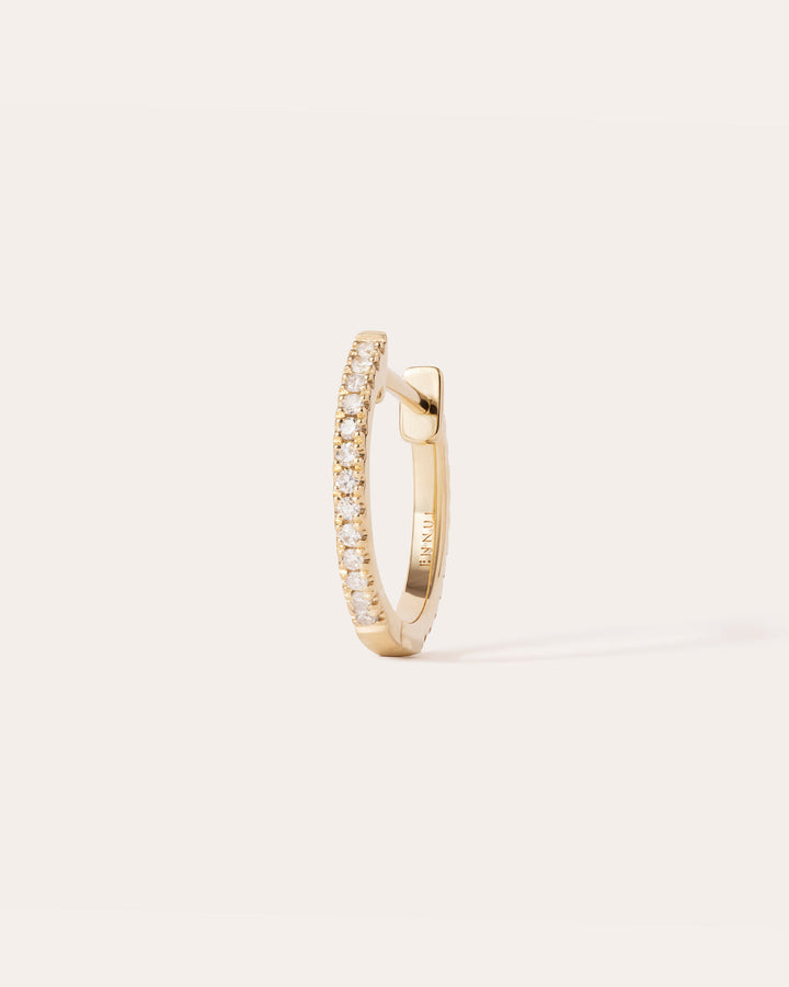 11 mm 14k Guld Hoops m. Diamanter
