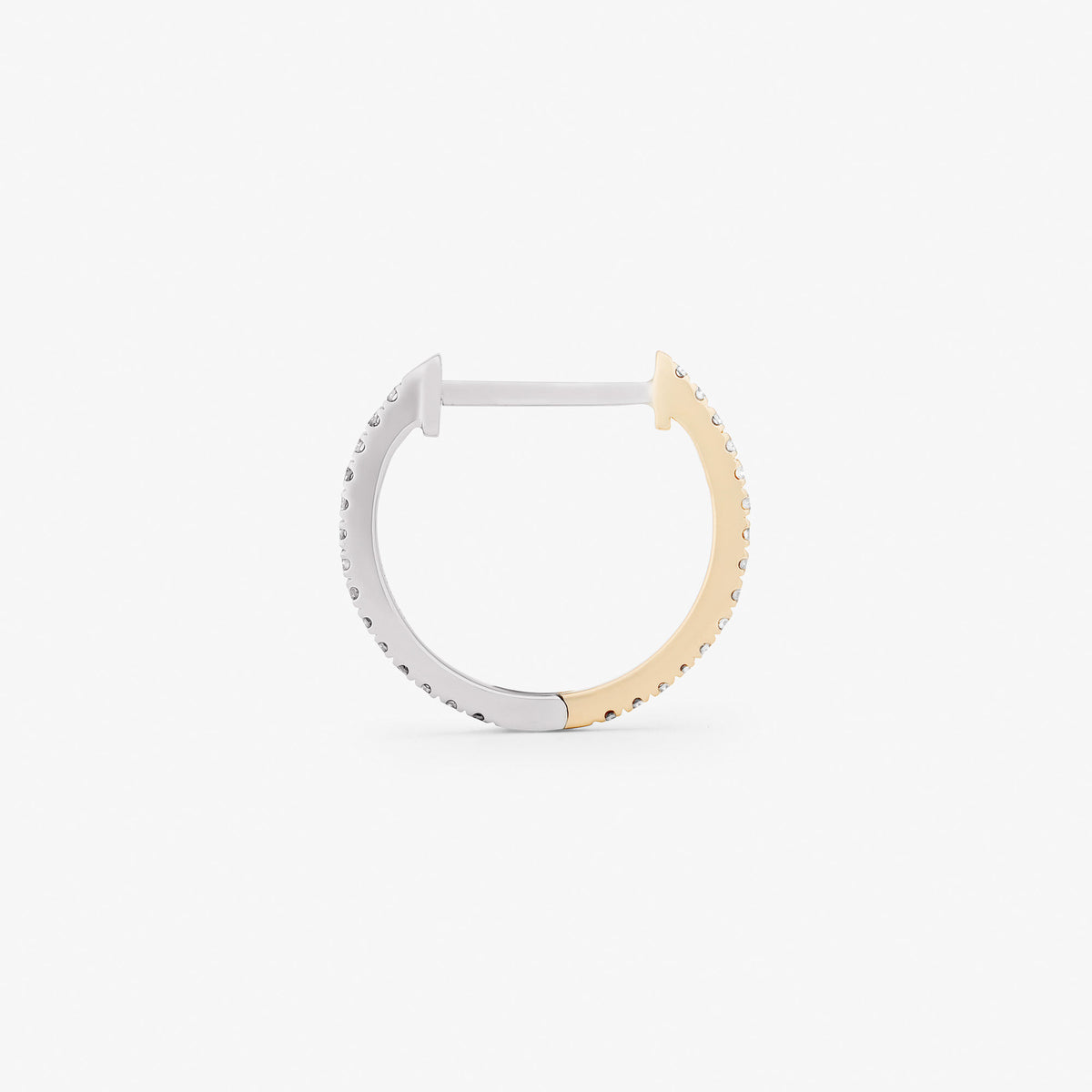 12 mm 14k Whitegold & Gold Hoop w. Diamonds