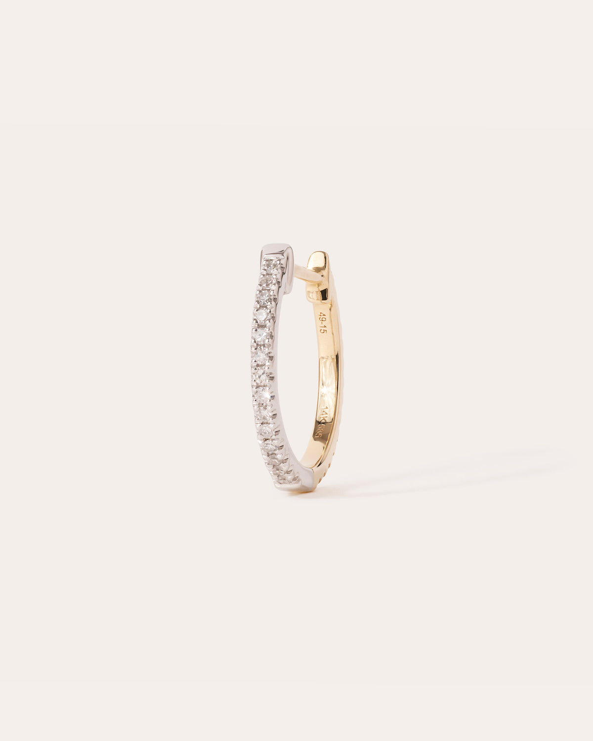 12 mm 14k Whitegold & Gold Hoop w. Diamonds