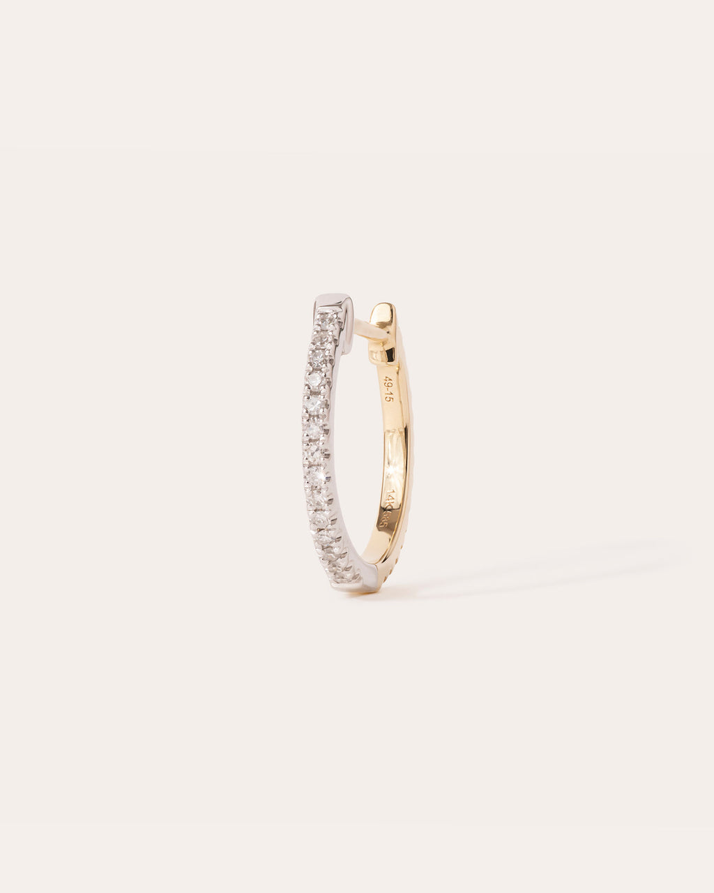 12 mm 14k Hvidguld & Guld Hoops m. Diamanter