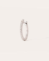 14 mm 14k Hvidguld Hoops m. Diamanter