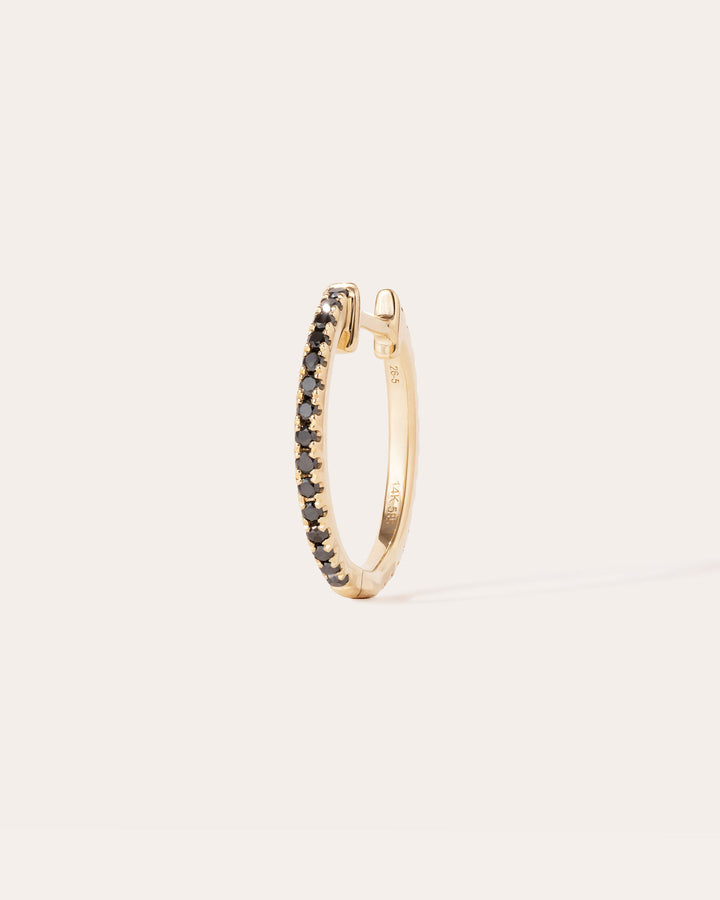 14 mm 14k Gold Hoop w. Diamonds
