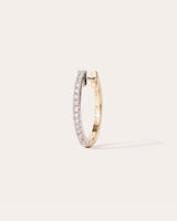 14 mm 14k Hvidguld & Guld Hoops m. Diamanter