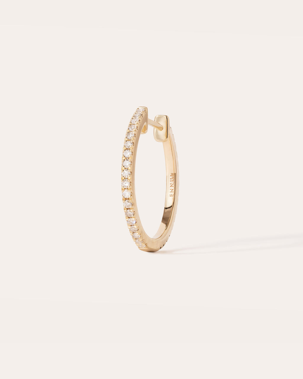 16 mm 14k Guld Hoops m. Diamanter