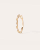 16 mm 14k Guld Hoops m. Diamanter