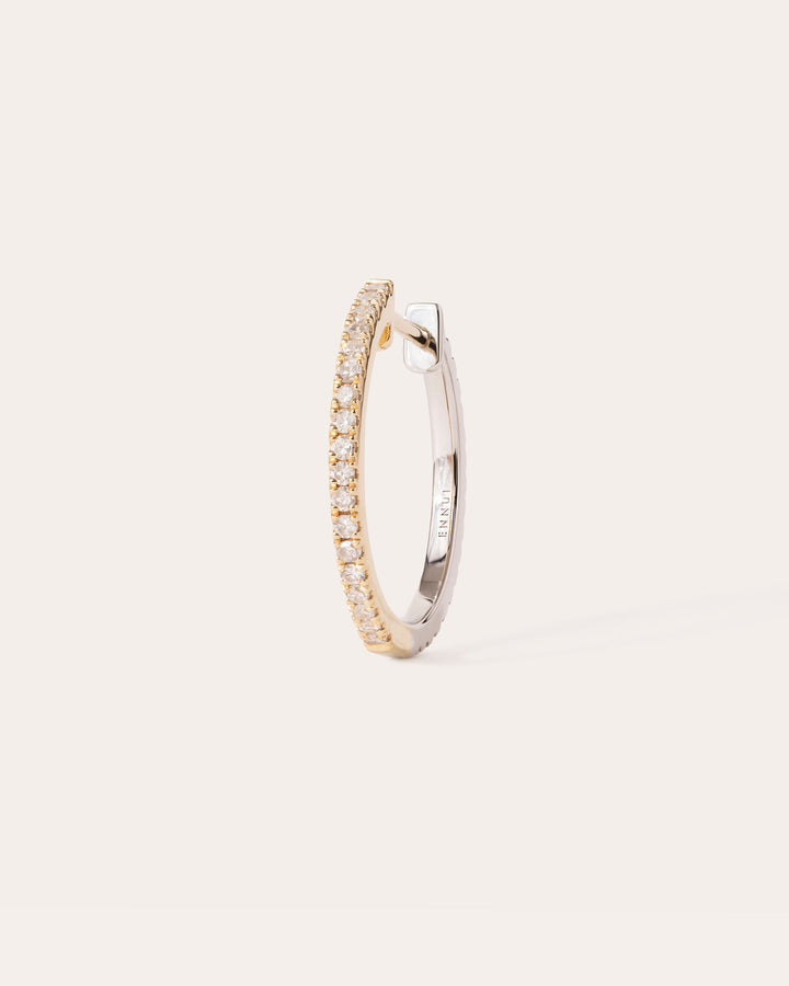 16 mm 14k Hvidguld & Guld Hoops m. Diamanter