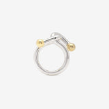 Falcate Rhodium plated Silver Ring