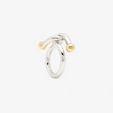 Falcate Rhodium plated Silver Ring