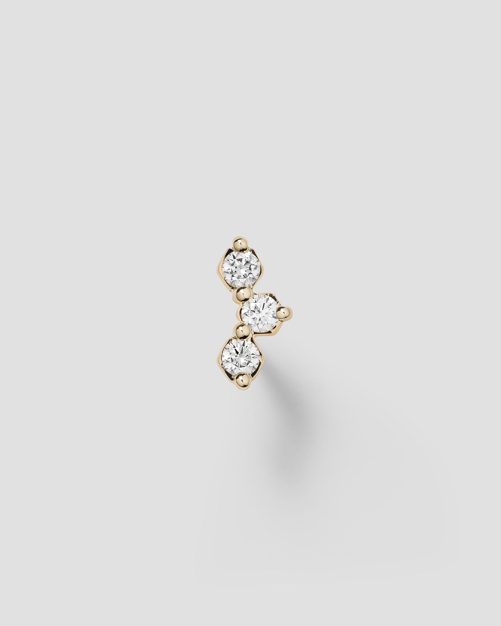 Honey I'm Home Labret 14k Gold Ear Piercing w. Diamonds