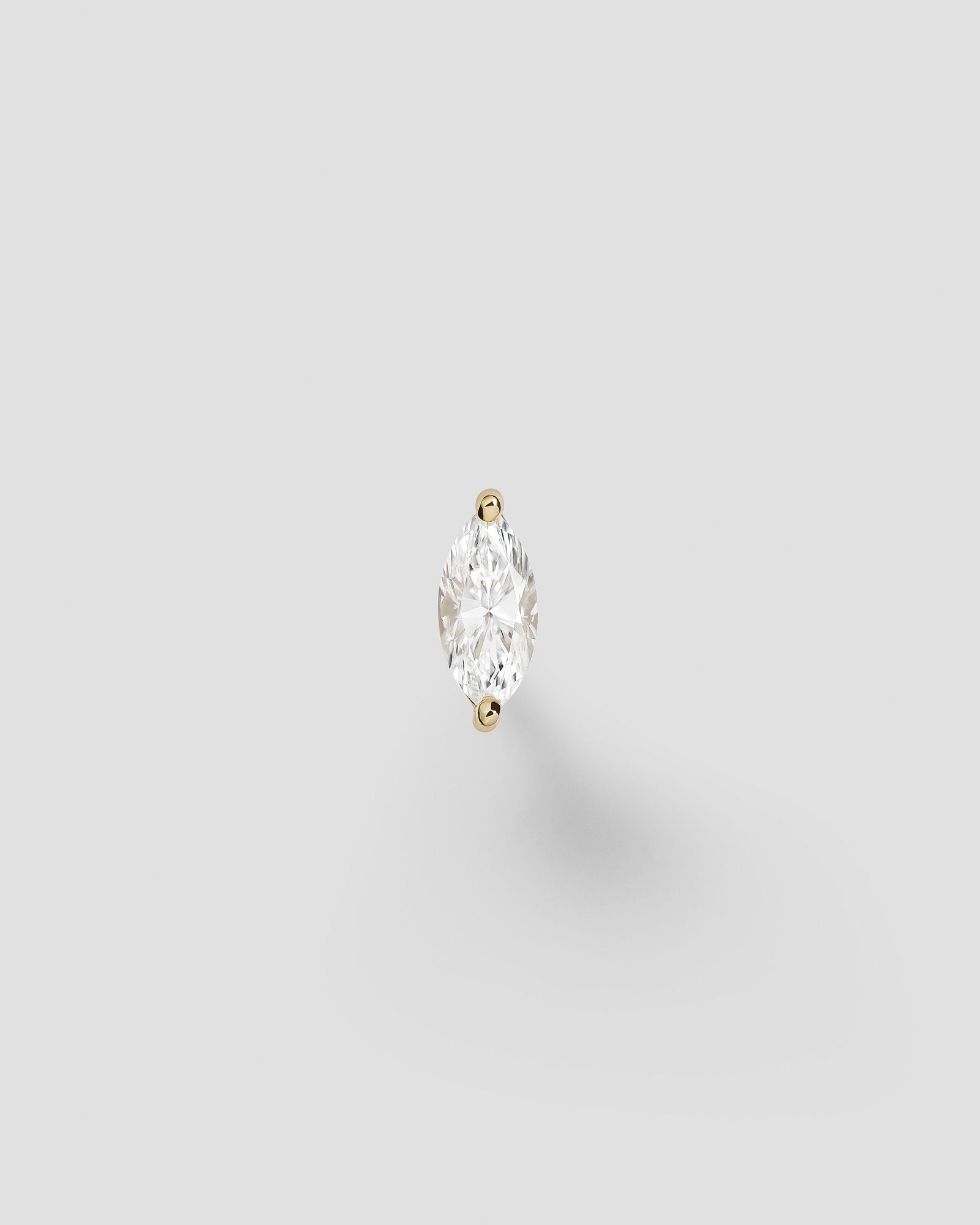 Inner Strength Labret 14k Gold Ear Piercing w. Diamonds