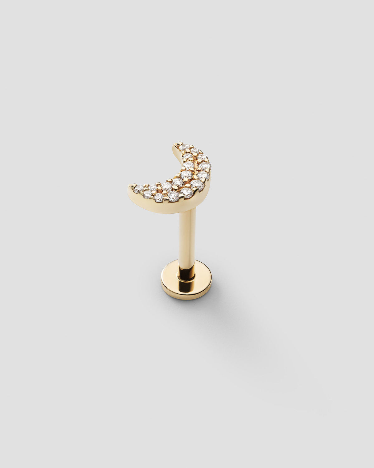 Luna Labret 14k Gold Ear Piercing w. Diamonds