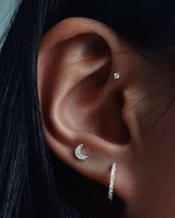 Ivory Labret 14k Whitegold Ear Piercing w. Diamonds