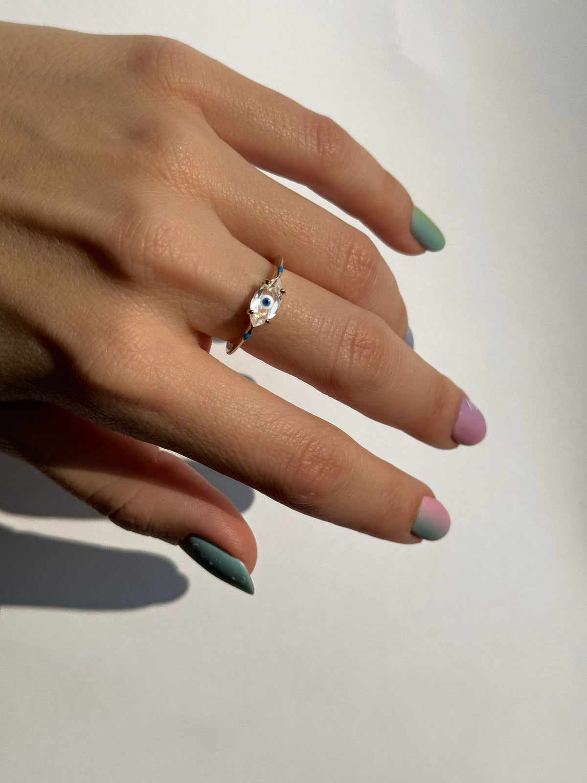 Big Eye 9K Guld Ring m. Krystal