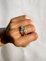 Big Eye 9K Gold Ring w. Crystal