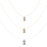 Alphabet 18K Gold, Rosegold or Whitegold Inital E Pendant w. Solitaire Lab-Grown Diamond