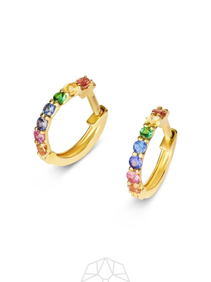 Regenbogen -Saphir 14k Goldohrringe