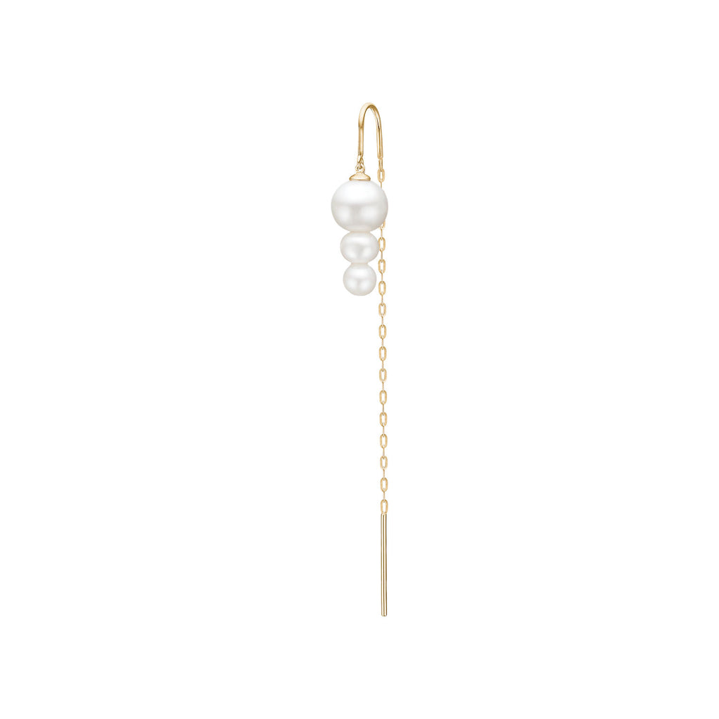 Eden Chain 14K Gold Earring w. Pearl