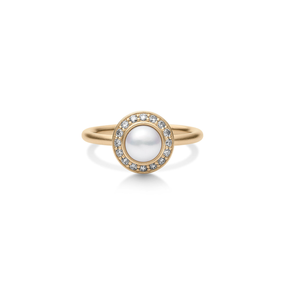 elaine ring i si brilliant cut diamonds with white freshwater pearl primary
