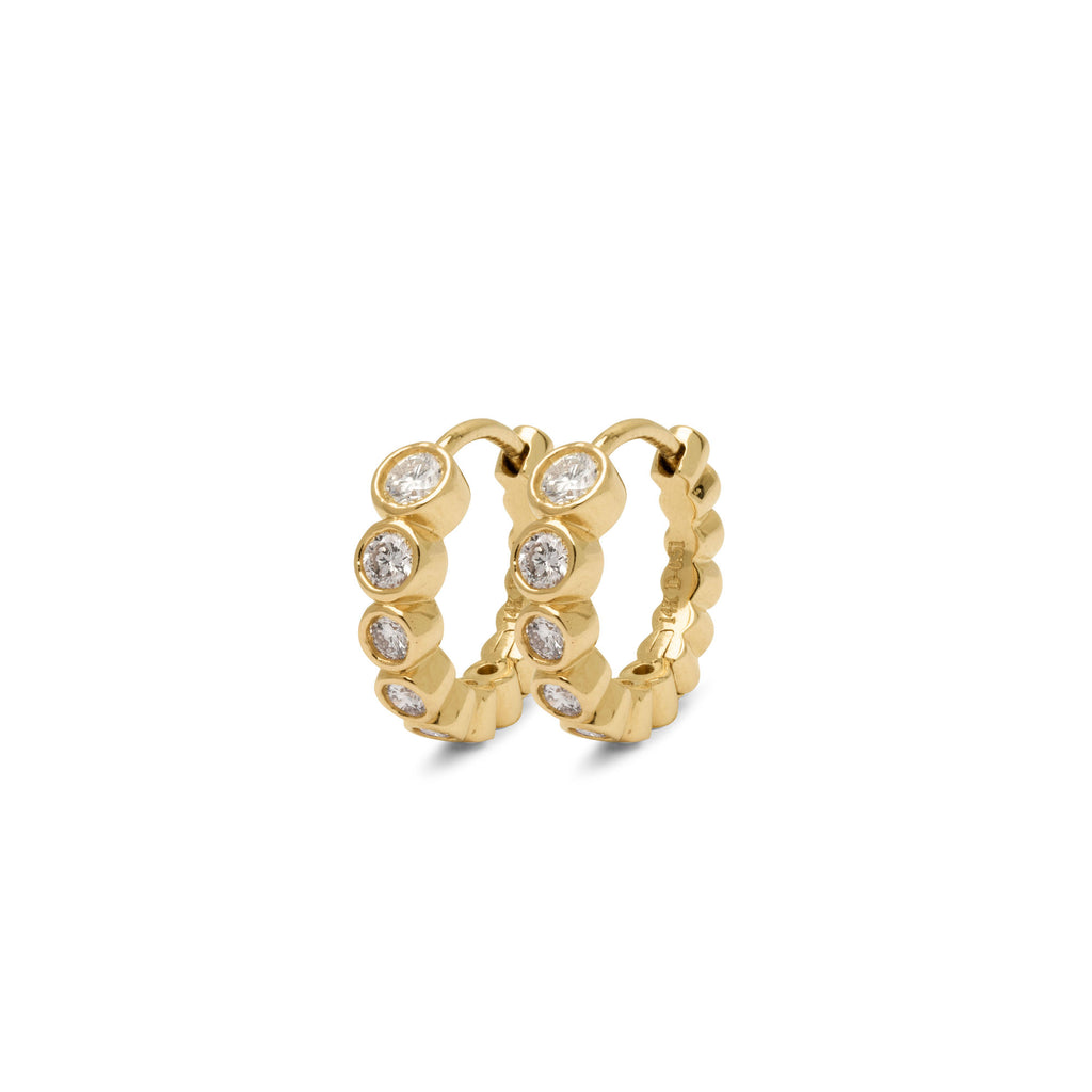 Elba 14K Gold Hoops w. Diamanten