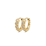 Elba 14K Gold Hoops w. Diamonds