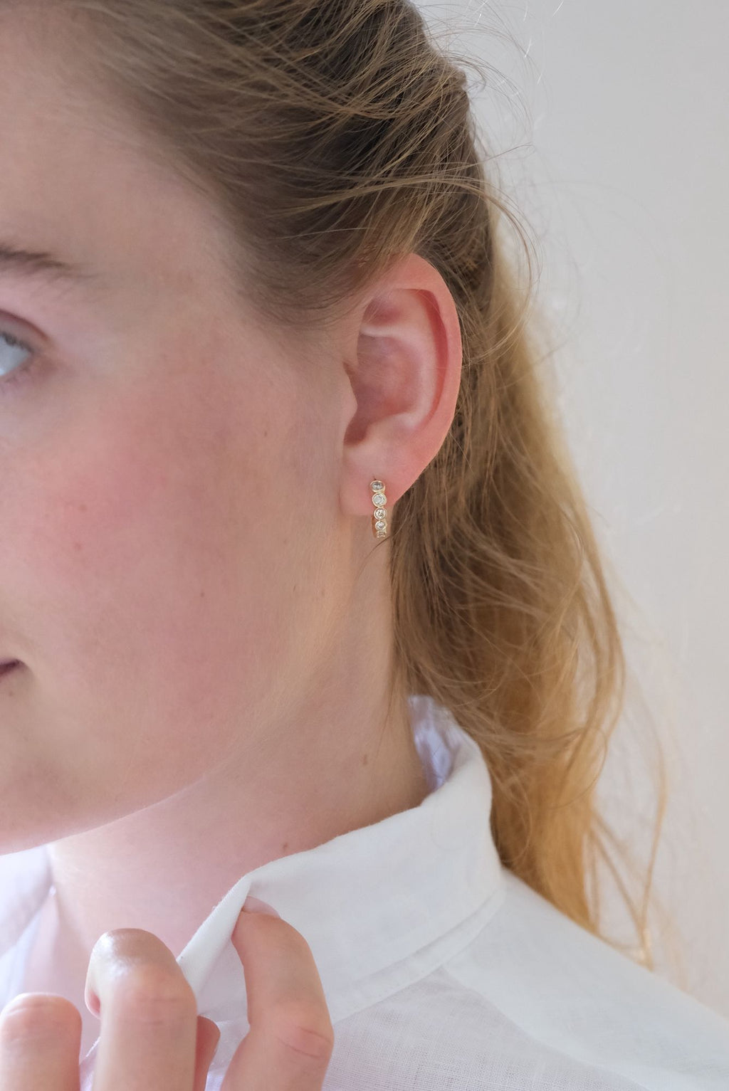 Elba 14K Gold Hoops w. Diamanten