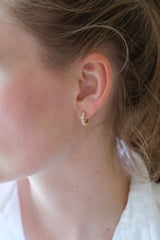 Elba 14K Gold Hoops w. Diamonds