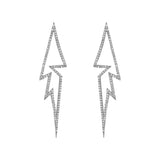 Flash Black Ruthenium an silbernen Ohrringen w. Zirkonia